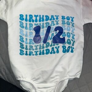 Birthday Boy Half-Year Milestone Onesie